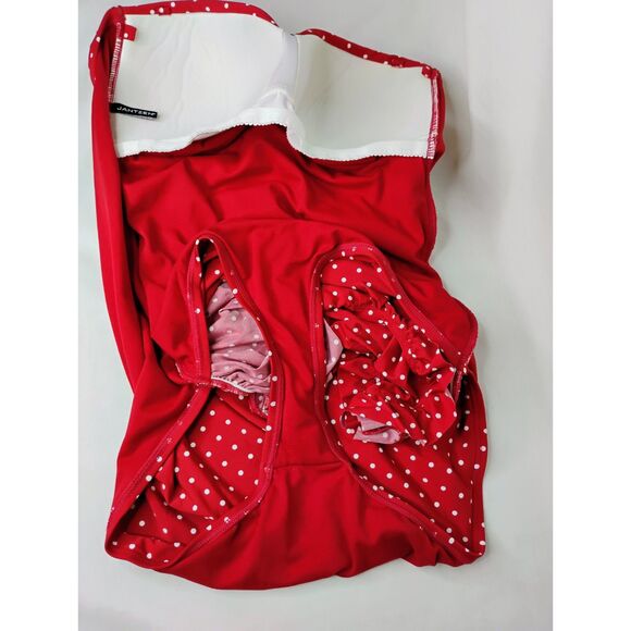 Red Polka Dot Women's Swim Dress - Picture 8 of 12